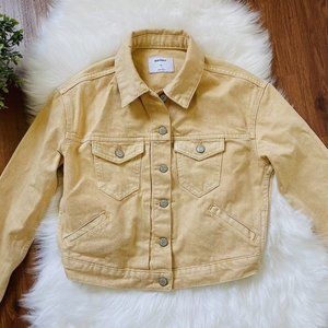 Old Navy Cropped Denim Jacket - Yellow Khaki Boho